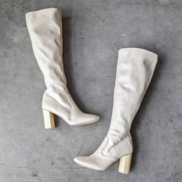 White Knee High Boots